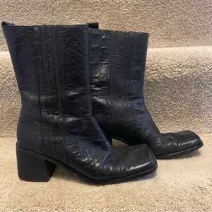 Vintage 90’s Nine West black square toe boots